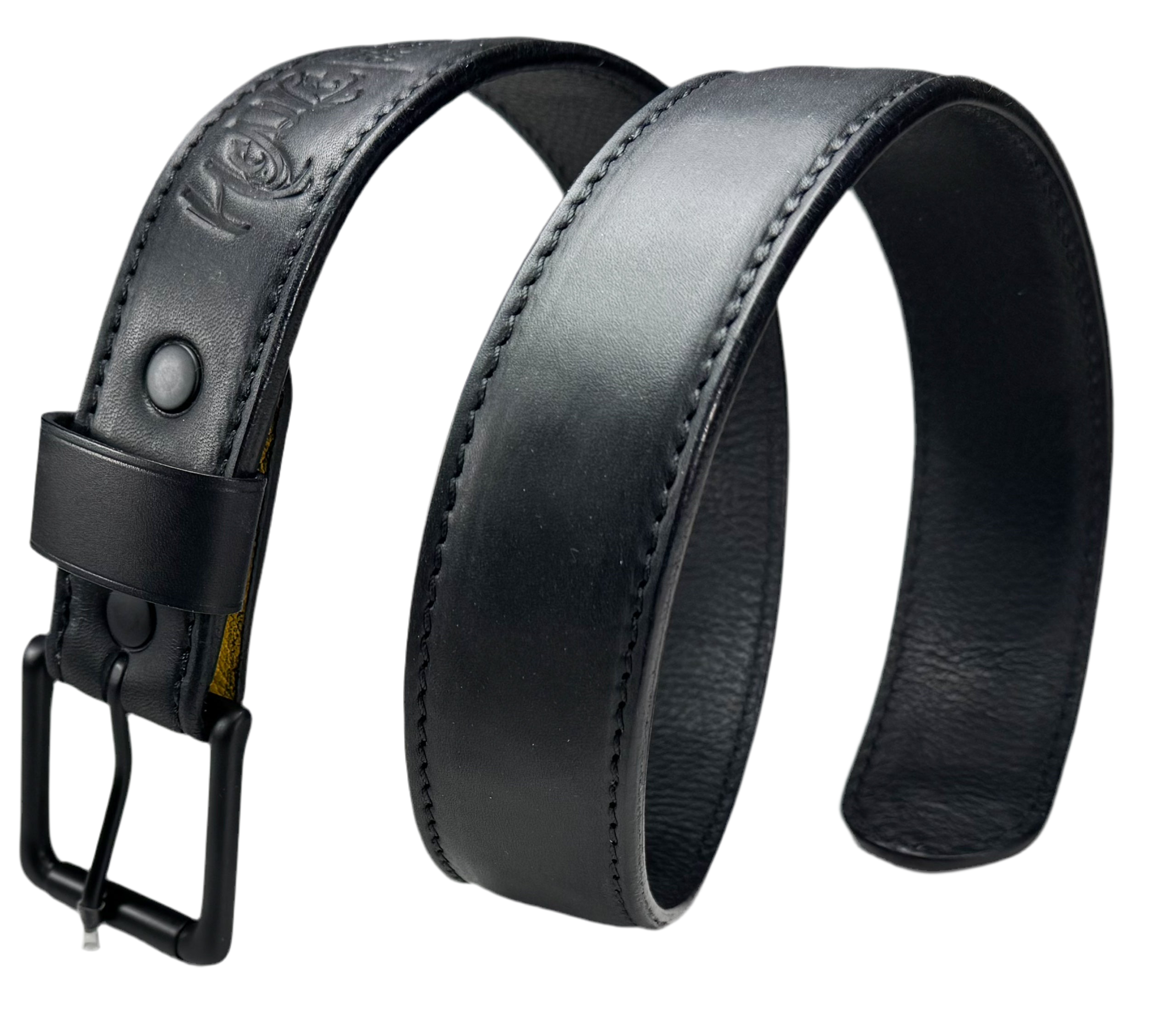 Black Premium Reinforced Everyday Leather Belt 1.25